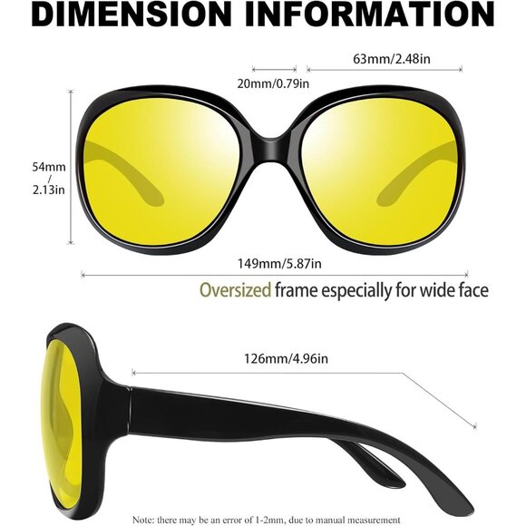 Women\'s Driving Yellow Lens Trendy Polarized Driving Sun Glasses UV Protective main image 2